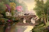 Thomas Kinkade Hometown Bridge painting